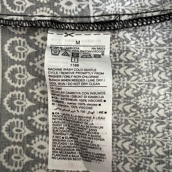 Old Navy Womens Boho Bandana Print Shift Dress Black White Size Medium Country - Picture 4 of 4